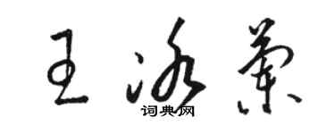 骆恒光王冰兰草书个性签名怎么写