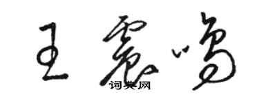 骆恒光王震鸣草书个性签名怎么写