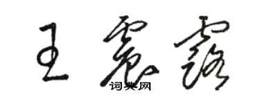 骆恒光王震露草书个性签名怎么写