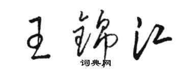 骆恒光王锦江草书个性签名怎么写