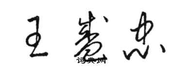 骆恒光王盛忠草书个性签名怎么写
