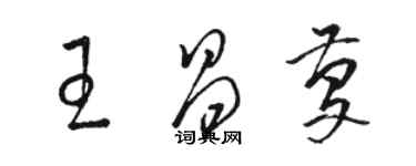 骆恒光王昌庆草书个性签名怎么写