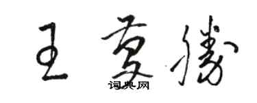 骆恒光王庆胜草书个性签名怎么写