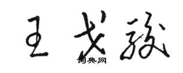 骆恒光王戈骏草书个性签名怎么写