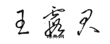 骆恒光王霞君草书个性签名怎么写