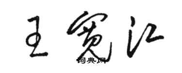 骆恒光王宽江草书个性签名怎么写
