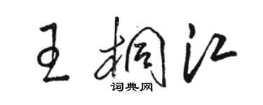 骆恒光王桐江草书个性签名怎么写