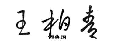 骆恒光王柏青草书个性签名怎么写