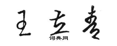 骆恒光王立青草书个性签名怎么写