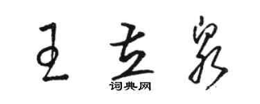 骆恒光王立泉草书个性签名怎么写