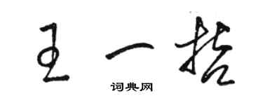 骆恒光王一哲草书个性签名怎么写