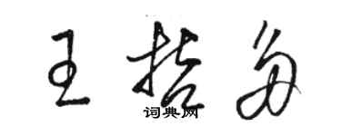 骆恒光王哲多草书个性签名怎么写
