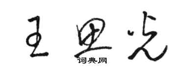 骆恒光王思光草书个性签名怎么写
