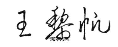 骆恒光王黎帆草书个性签名怎么写