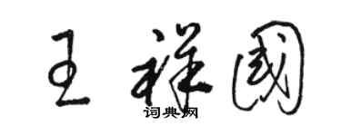 骆恒光王祥国草书个性签名怎么写