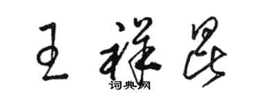 骆恒光王祥昆草书个性签名怎么写
