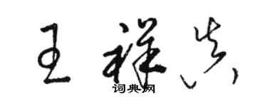 骆恒光王祥真草书个性签名怎么写