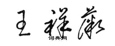 骆恒光王祥薇草书个性签名怎么写