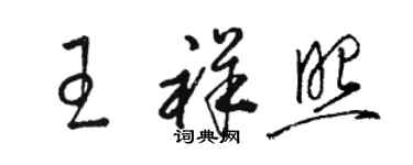 骆恒光王祥照草书个性签名怎么写