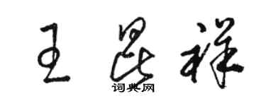 骆恒光王昆祥草书个性签名怎么写