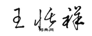 骆恒光王恬祥草书个性签名怎么写