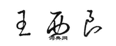 骆恒光王西良草书个性签名怎么写