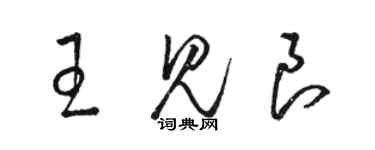 骆恒光王见良草书个性签名怎么写