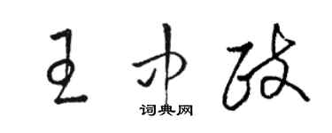 骆恒光王中政草书个性签名怎么写