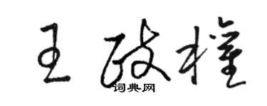 骆恒光王政权草书个性签名怎么写
