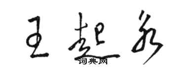 骆恒光王起永草书个性签名怎么写