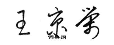 骆恒光王京荣草书个性签名怎么写