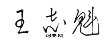 骆恒光王志魁草书个性签名怎么写