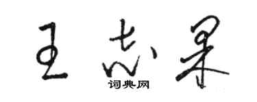 骆恒光王志果草书个性签名怎么写