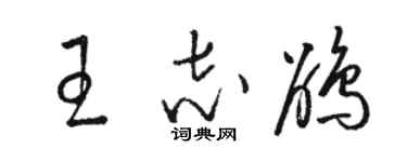 骆恒光王志鹃草书个性签名怎么写