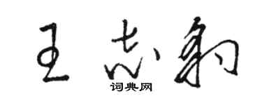 骆恒光王志豹草书个性签名怎么写