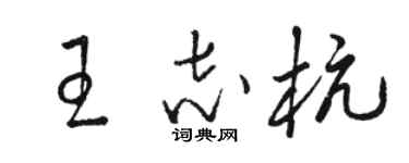 骆恒光王志杭草书个性签名怎么写