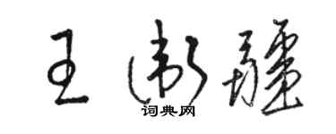 骆恒光王卫疆草书个性签名怎么写