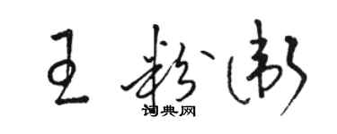 骆恒光王粉卫草书个性签名怎么写