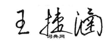 骆恒光王捷涵草书个性签名怎么写