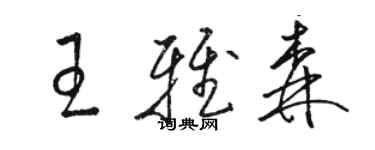 骆恒光王雅森草书个性签名怎么写