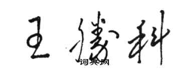 骆恒光王胜科草书个性签名怎么写