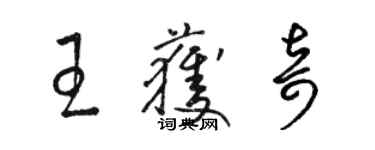 骆恒光王获奇草书个性签名怎么写