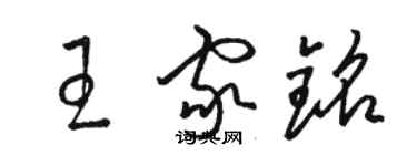 骆恒光王家铭草书个性签名怎么写