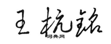 骆恒光王杭铭草书个性签名怎么写