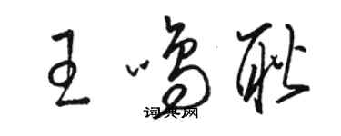 骆恒光王鸣耿草书个性签名怎么写