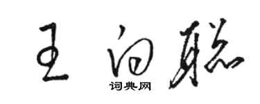 骆恒光王白聪草书个性签名怎么写