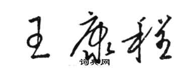 骆恒光王康程草书个性签名怎么写