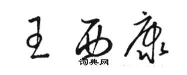 骆恒光王西康草书个性签名怎么写