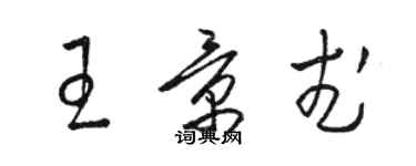 骆恒光王景武草书个性签名怎么写