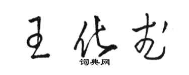 骆恒光王化武草书个性签名怎么写